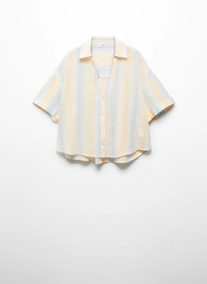 MANGO Semi-Transparent Striped Shirt