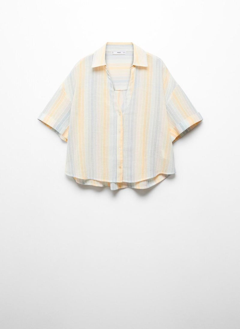 MANGO - Semi-Transparent Striped Shirt - Image 1