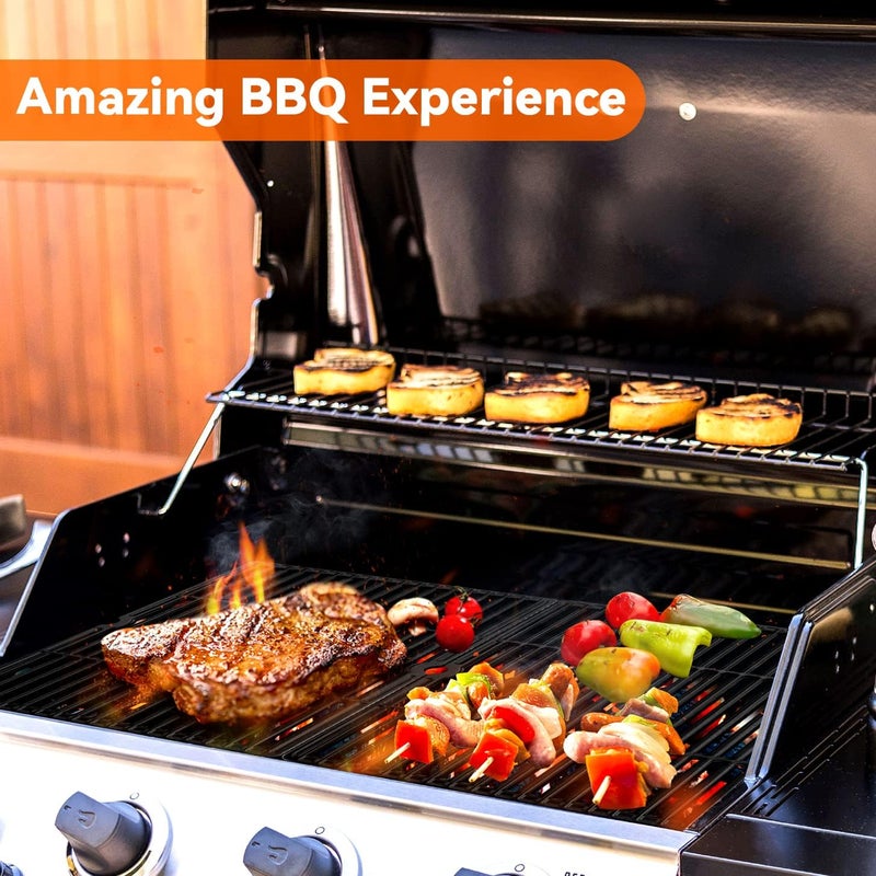 GGC قطعة بديلة لشبكة الشواء بقياس 18 1/4 بوصة من ، مناسبة لموديلات Charbroil، Coleman، Kenmore، Master Forge، Thermos، Uniflame، وغيرها؛ تأتي في عبوة تحتوي على 2 قطعة مصنوعة من الحديد الزهر مطلي بالبورسلين (أبعاد: 18 1/4 × 13 1/8 بوصة). - Image 5