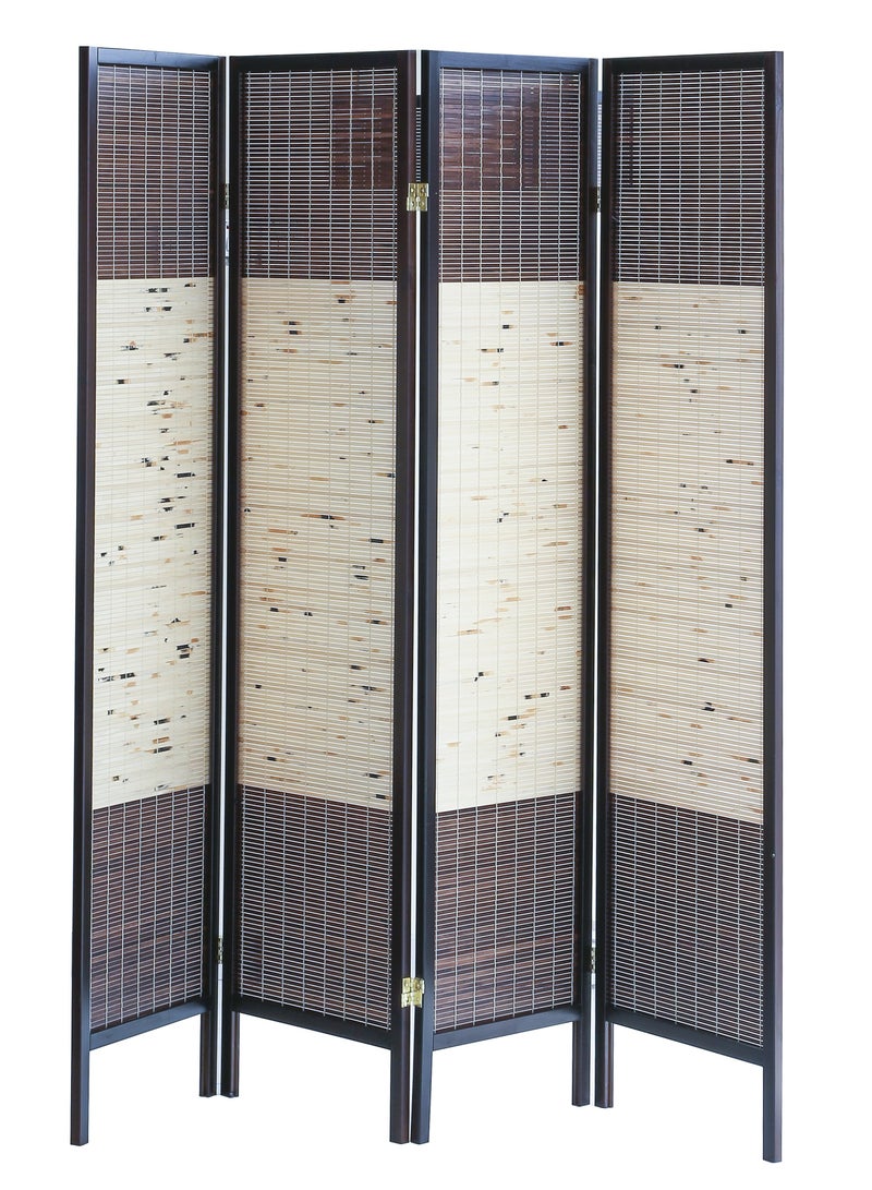 AFT Stylish Design Bamboo Room Divider – Tall Folding Privacy Screen for Effective Room Separation, Portable Freestanding Wall Divider with Elegant Woven Bamboo Mesh, Perfect for Home and Office Use. (Dark Walnut) Arfan - Image 4