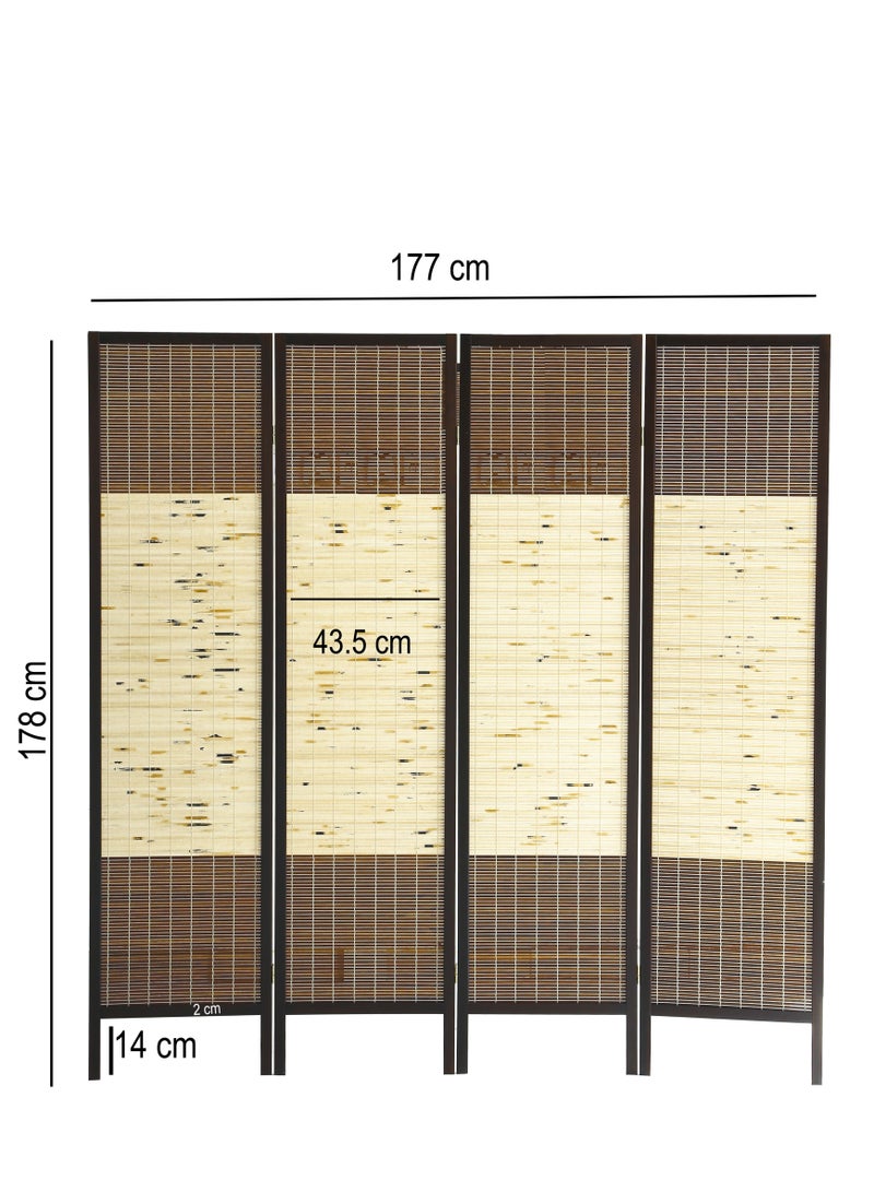 AFT Stylish Design Bamboo Room Divider – Tall Folding Privacy Screen for Effective Room Separation, Portable Freestanding Wall Divider with Elegant Woven Bamboo Mesh, Perfect for Home and Office Use. (Dark Walnut) Arfan - Image 5