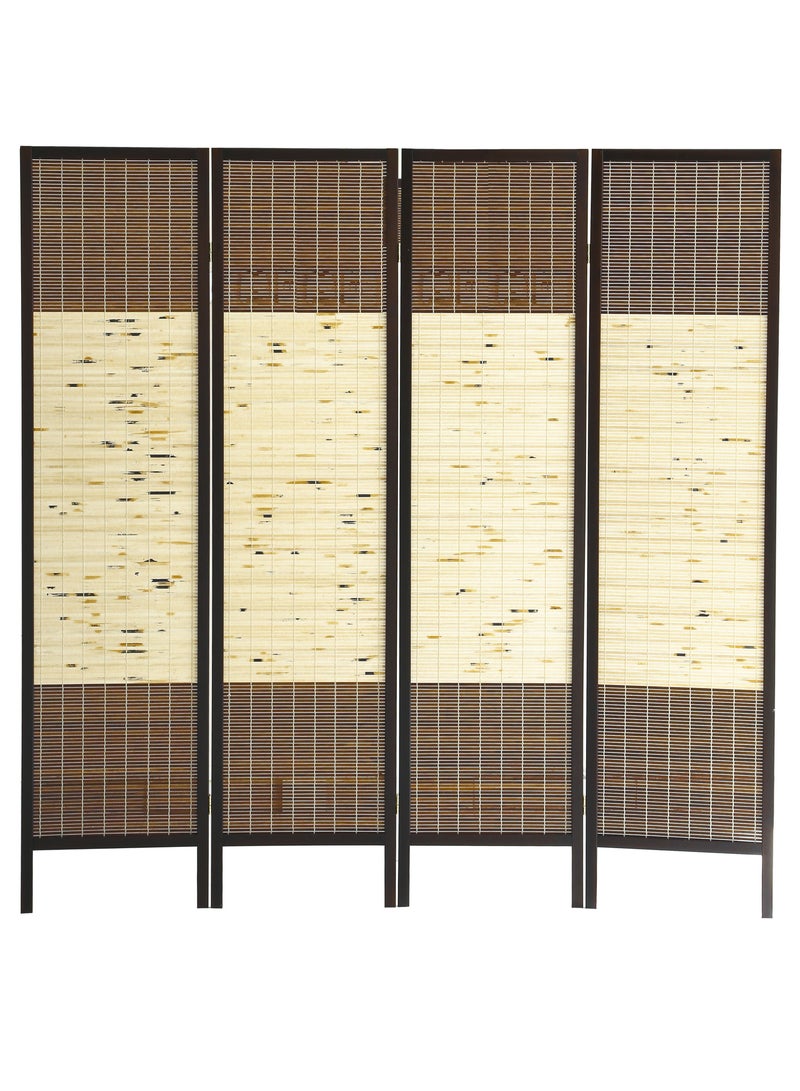 AFT Stylish Design Bamboo Room Divider – Tall Folding Privacy Screen for Effective Room Separation, Portable Freestanding Wall Divider with Elegant Woven Bamboo Mesh, Perfect for Home and Office Use. (Dark Walnut) Arfan - Image 3