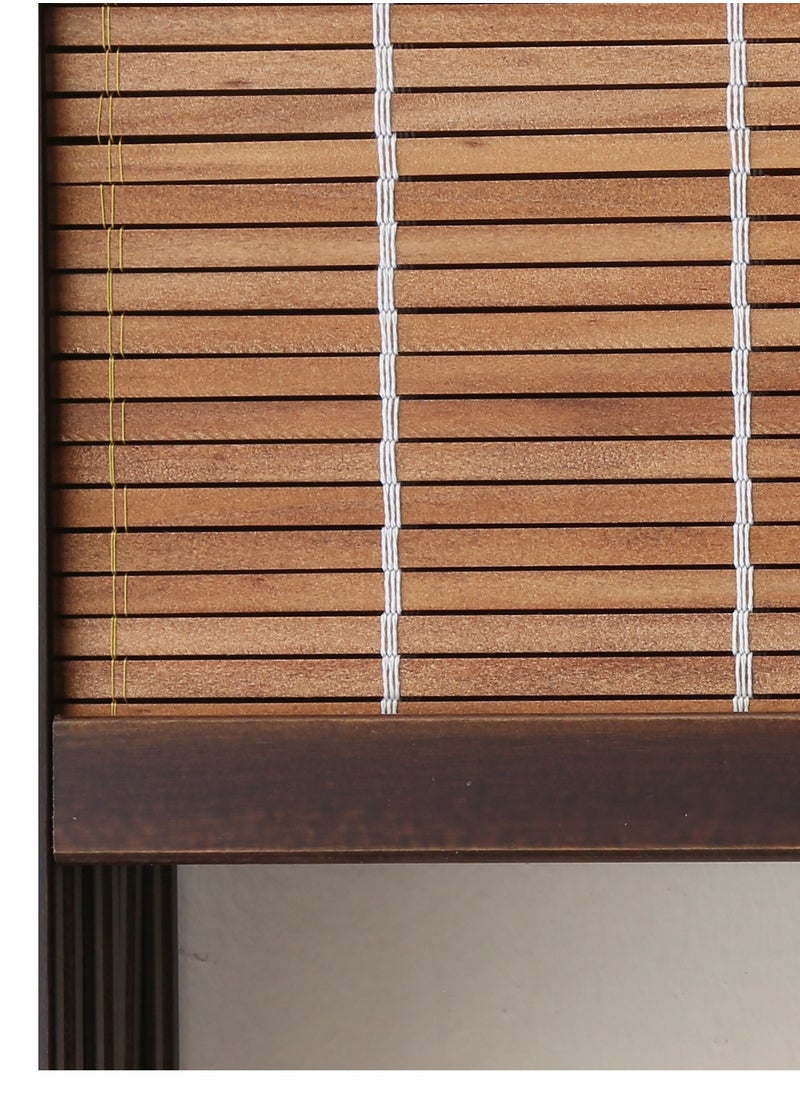 AFT - Stylish Design Bamboo Room Divider – Tall Folding Privacy Screen for Effective Room Separation, Portable Freestanding Wall Divider with Elegant Woven Bamboo Mesh, Perfect for Home and Office Use. (Dark Walnut) Arfan - Image 1