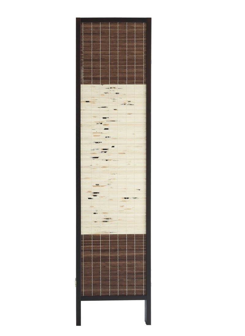 AFT - Stylish Design Bamboo Room Divider – Tall Folding Privacy Screen for Effective Room Separation, Portable Freestanding Wall Divider with Elegant Woven Bamboo Mesh, Perfect for Home and Office Use. (Dark Walnut) Arfan - Image 1