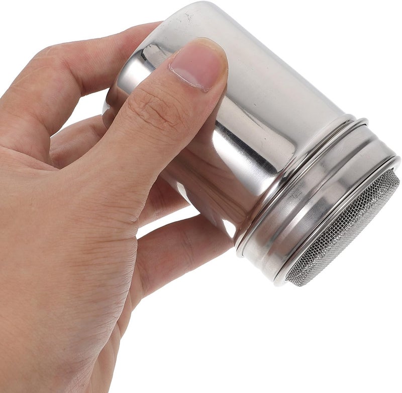 3pcs Powdered Sugar Shaker Stainless Steel Cinnamon Powder Dispenser with Fine Mesh Sifter and Dust-proof Lid for Baking and Coffee Powder Seasoning - Image 3