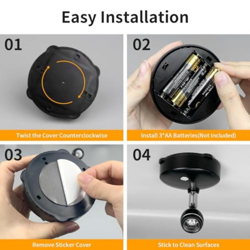 2Pcs Wireless Spotlight for Indoor, Battery Operated LED Spotlight with Dimmable Rotatable Timer Uplight Mini Accent Lights with Remote for Wall Display Plants Painting Artwork Closet Natural White - Image 4