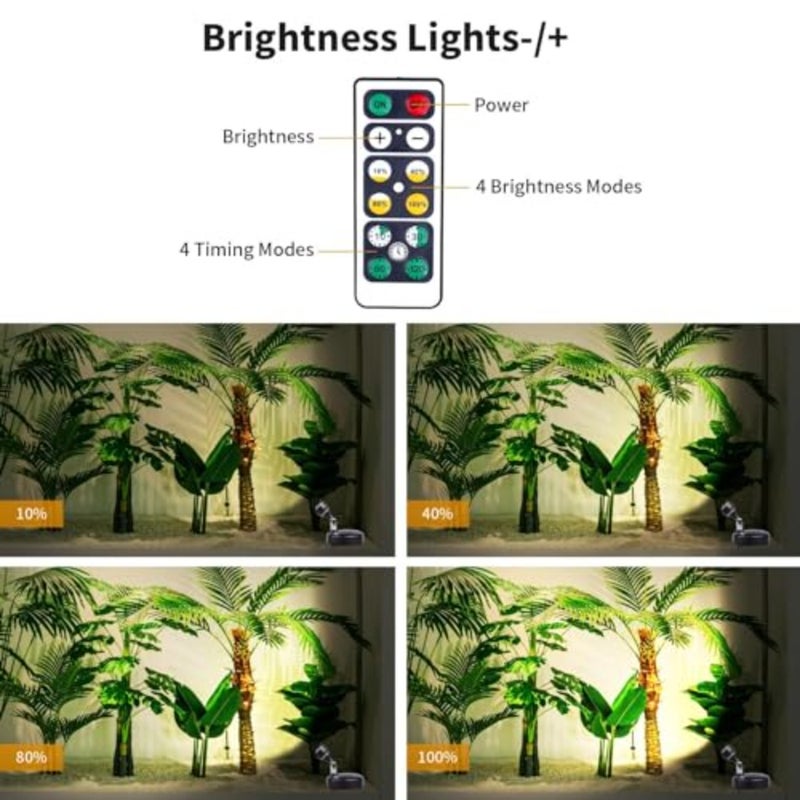 2Pcs Wireless Spotlight for Indoor, Battery Operated LED Spotlight with Dimmable Rotatable Timer Uplight Mini Accent Lights with Remote for Wall Display Plants Painting Artwork Closet Natural White - Image 3