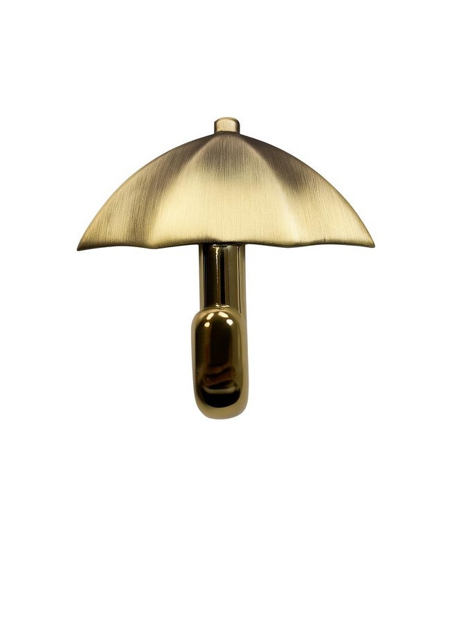 Colornest 1 Pc Metal Hooks for Wall – Heavy Duty Umbrella Design Wall Hooks for Hanging | Towel, Clothes Hanger for Bathroom, Kitchen & Entryway | Antique Brass - Image 3