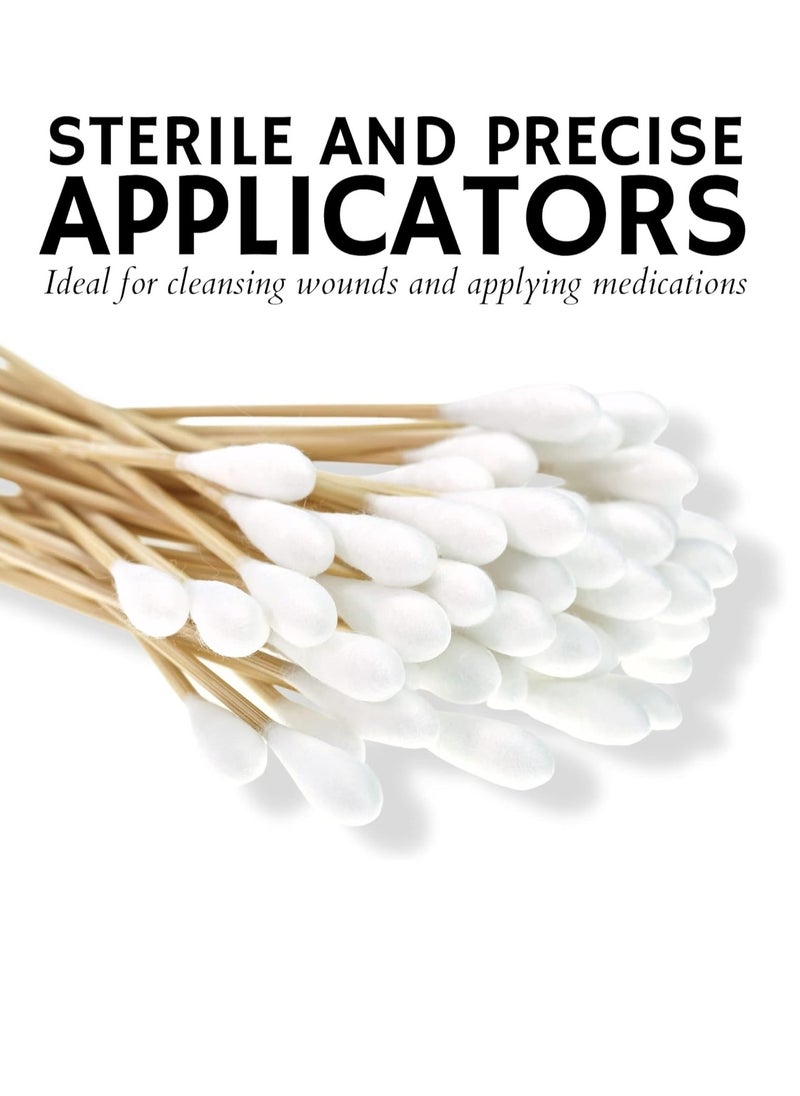 Vakly 200 Sterile Cotton Tipped Applicators 6’’ - Long 6 inch Wooden Medical Cotton Tip Applicator Swabsticks with Shaft and Soft Swabs for Location Application, Cleaning, Crafts and More  - Image 3