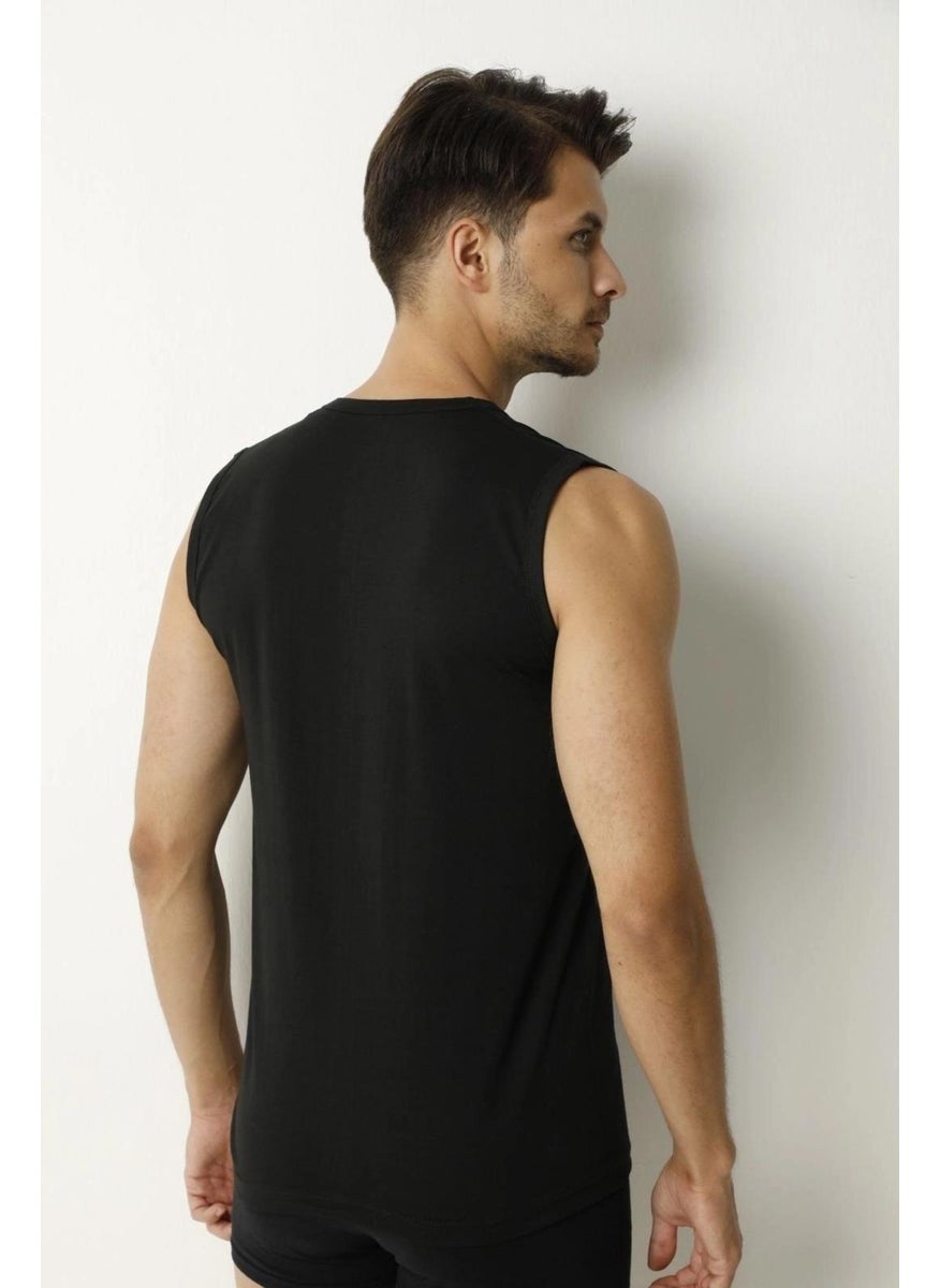 Saran - Men's Combed Cotton Zero Sleeve V Neck Undershirt 3012 - 3 Pieces - Image 1