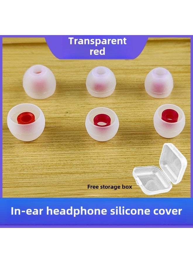 Universal In-Ear Headset Silicone Soft Plug Rubber Cover Plug Ear Cap Bluetooth Earphone Cover Protective Cover Plug Accessories-Color:In-ear Round Mouth Earphone Plug * Transparent Red-Model:Large 1 - Image 1