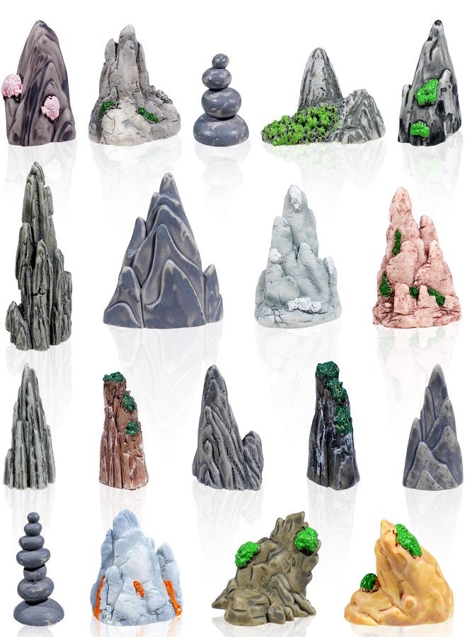 Warmtree 18 Pcs Diorama Rocks Fake Rock Miniature Stone Statue for Diorama Supplies, Micro Train Landscape, Railway Sand Table, Zen Garden Accessories - Image 1