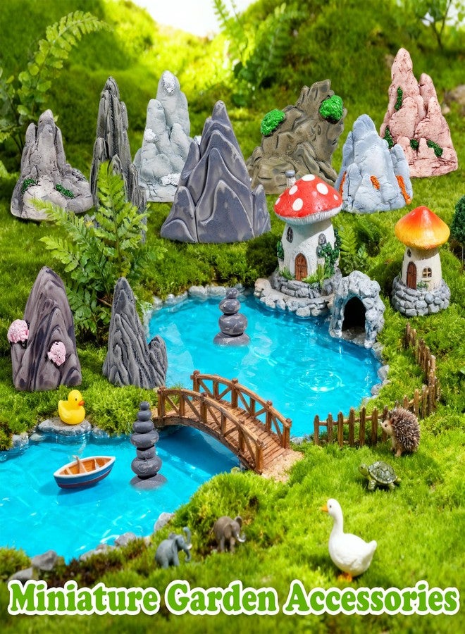 Warmtree 18 Pcs Diorama Rocks Fake Rock Miniature Stone Statue for Diorama Supplies, Micro Train Landscape, Railway Sand Table, Zen Garden Accessories - Image 4