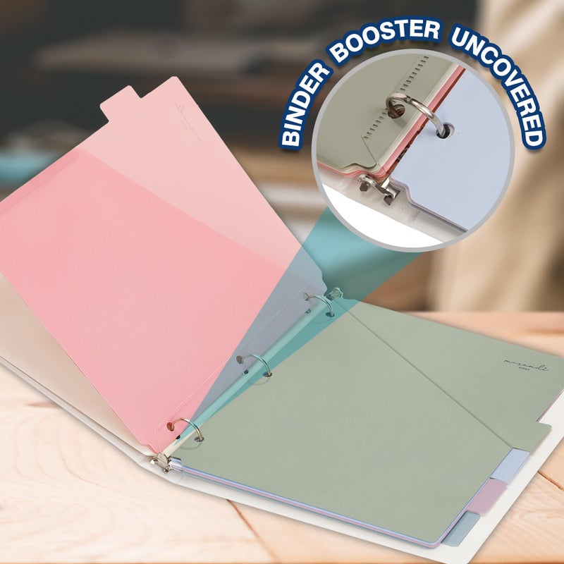 H4D 6-Tab Dividers for 3 Ring Binder, Plastic Dividers with Two Pockets, Letter Size, Pastel Colors, 1 Set - Image 4