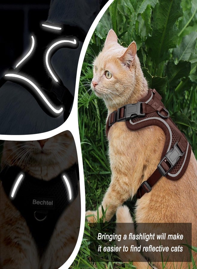 BECHTEL Cat Harness and Leash Set - Escape Proof Adjustable Cat Harness, Comfortable Soft Lightweight, Use Safe & Easy, Walking Travel Kitten Harness for Small Medium Large Cats, Brown, M(13-18lb) - Image 5