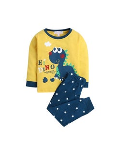 Hopscotch Hopscotch Baby Boys Cotton Animal Print Top and Pajama Set in Yellow Color for Ages 9-12 Months (YAH-3133291)  - Image 1