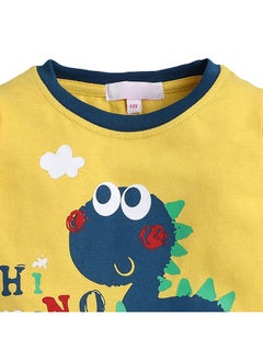 Hopscotch Hopscotch Baby Boys Cotton Animal Print Top and Pajama Set in Yellow Color for Ages 9-12 Months (YAH-3133291)  - Image 3