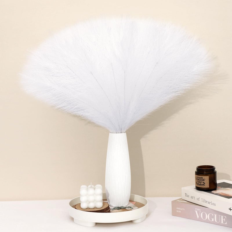 MUUNC White Pampas Grass Decor 30 Pcs 21.7 Inch Faux Pampas Grass Bulk Artificial Dried Flowers Small Vase Filler Pompas Grass. - Image 1