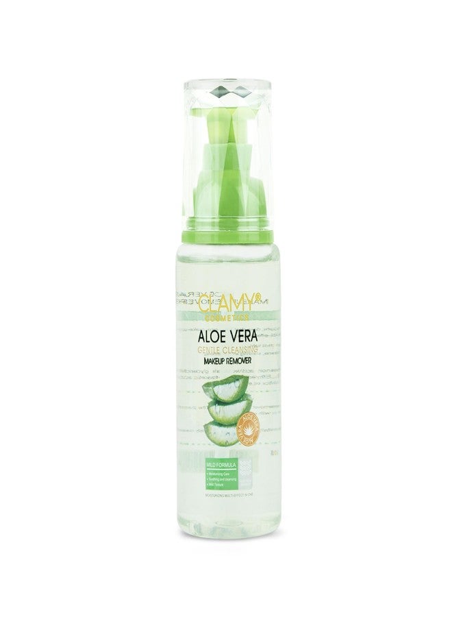 Clamy Gentle Cleansing Makeup Remover Easy Pump Dispensing, Aloe vera & Rose Extracts, Moisturizing, Refreshing 100ml (Aloe Vera) - Image 1