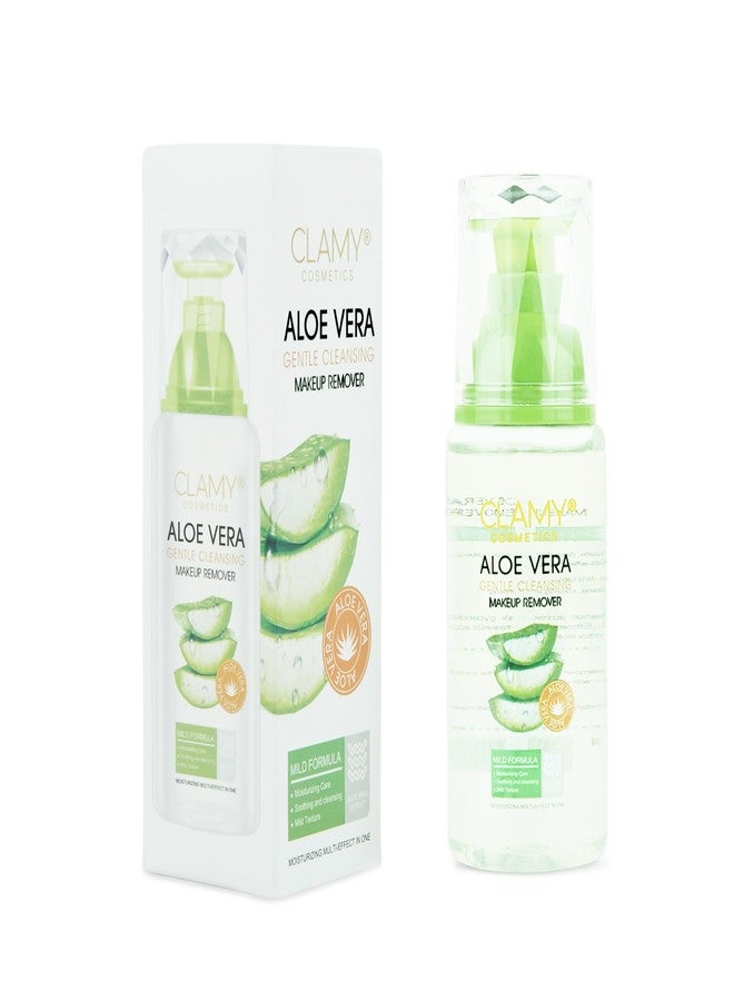 Clamy Gentle Cleansing Makeup Remover Easy Pump Dispensing, Aloe vera & Rose Extracts, Moisturizing, Refreshing 100ml (Aloe Vera) - Image 4