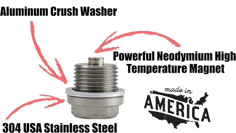 Votex M18 x 1.5MM Magnetic Engine Oil Drain Plug - Stainless Steel - Fits BMW, Land Rover, Porsche, Volvo - Image 2