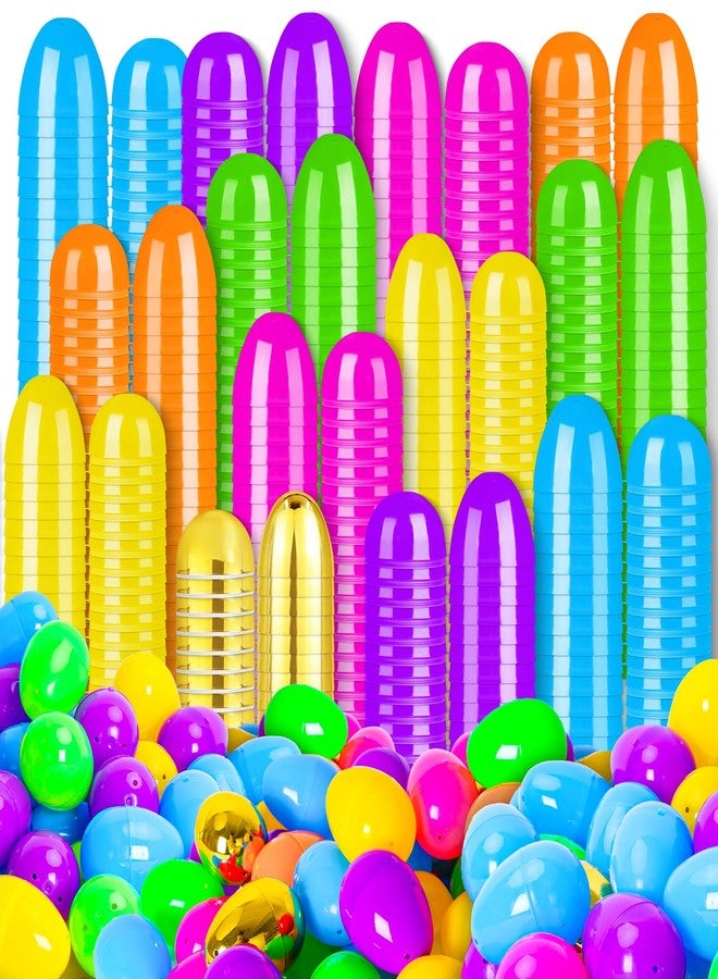 أم جاي بارتي مجموعة MGparty من 100 بيضة عيد الفصح، بيض بلاستيكي لامع قابل للتعبئة، 2.36 بوصة، بيضة فارغة مع 4 بيضات ذهبية، مثالية لحشو سلال عيد الفصح، وتوزيعات الحفلات، ومستلزمات البحث عن البيض، وزينة عيد الفصح. - Image 1