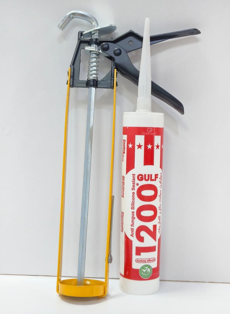 Silicone Sealant white & Gun Combo – Perfect for Sealing & Bonding  - Image 1