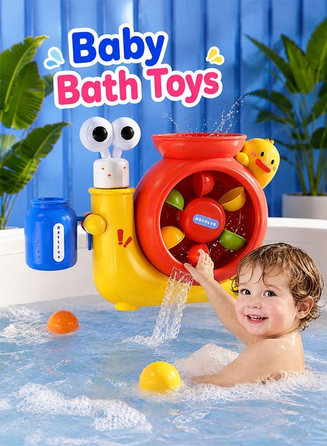 Super ZYouth Baby Bath Toys for Toddlers, Snail Water Play Toy with Strong Suction Cups, Pour & Spin Water Wheel Bath Toy, Interactive Bathtub Toy for Kids - Image 1