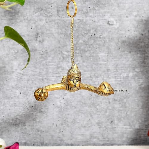 ascension Metal Hanuman Ji Idol for Car Dashboard Accessories Hanging Flying Hanuman for Car Door Window Hanging Decoration (Flying Hanuman ji) - Image 3