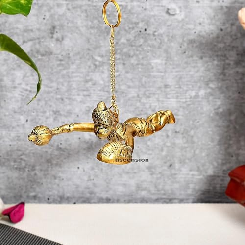 ascension Metal Hanuman Ji Idol for Car Dashboard Accessories Hanging Flying Hanuman for Car Door Window Hanging Decoration (Flying Hanuman ji) - Image 4