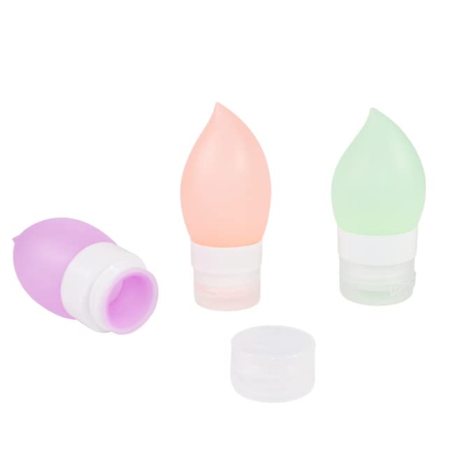 HLLMX 3 PCS 1.3oz Travel Bottles Portable Soft Silicone Travel Bottles Cosmetic Toiletry Containers for Shampoo Liquids Facial Cleanser 38ml
