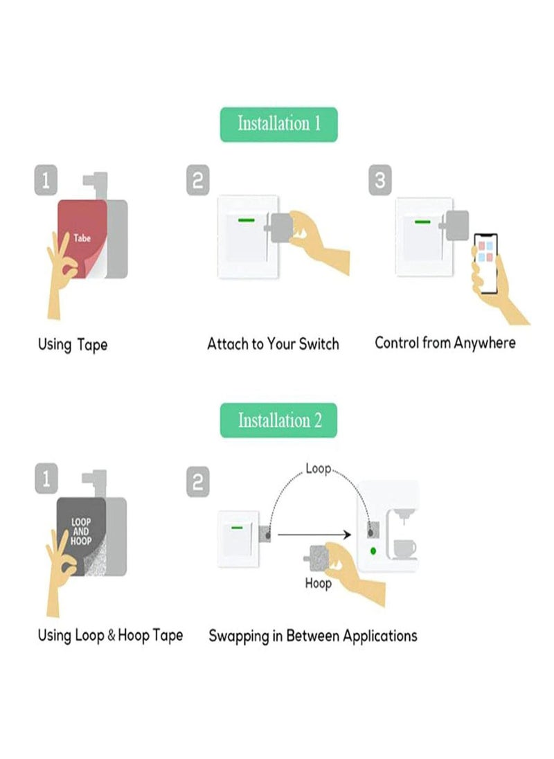 Finger-Bot Blue-Tooth Light Switch, Wireless Light Switch, Switch Button, Flick Button, Home Automation Devices, Smart Home Button, Switch Bot Curtain