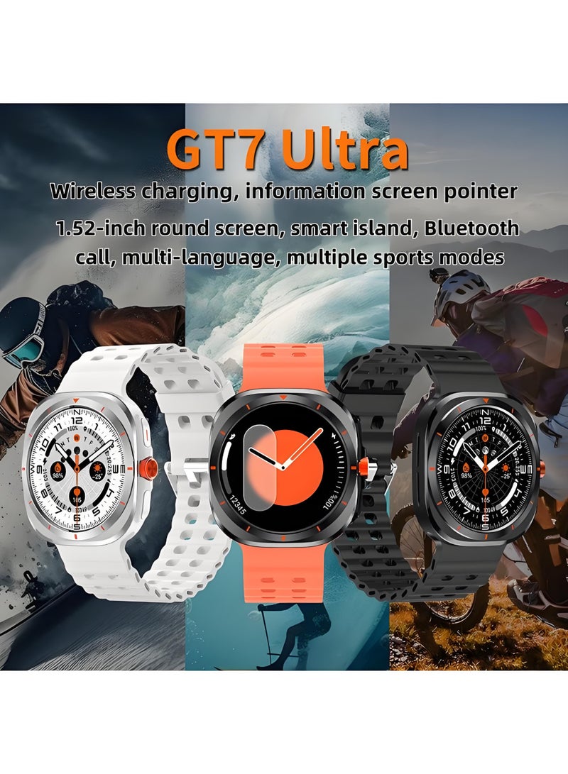 Smart Watch GT7ultra，Exercise Smartwatch，Waterproof Fitness Watch，Bluetooth Calling，Compatible with Androd and IOS，IPS Display，Heart Rate Moitoring，Orange - Image 5