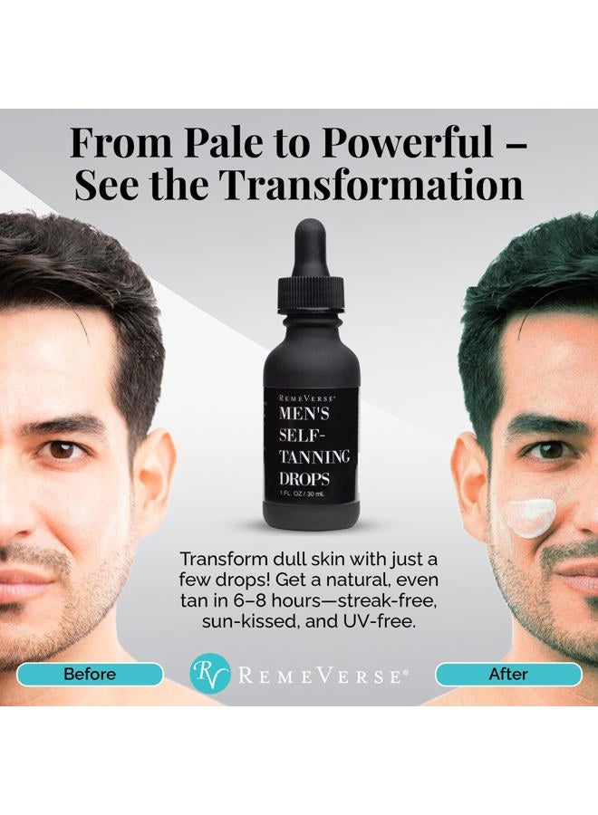 RemeVerse Men's Self-Tanning Drops by : Sunless Tanner Formulated for Men to Achieve Natural-Looking Color & Even Skin Tone, 1 FL OZ. - Image 5
