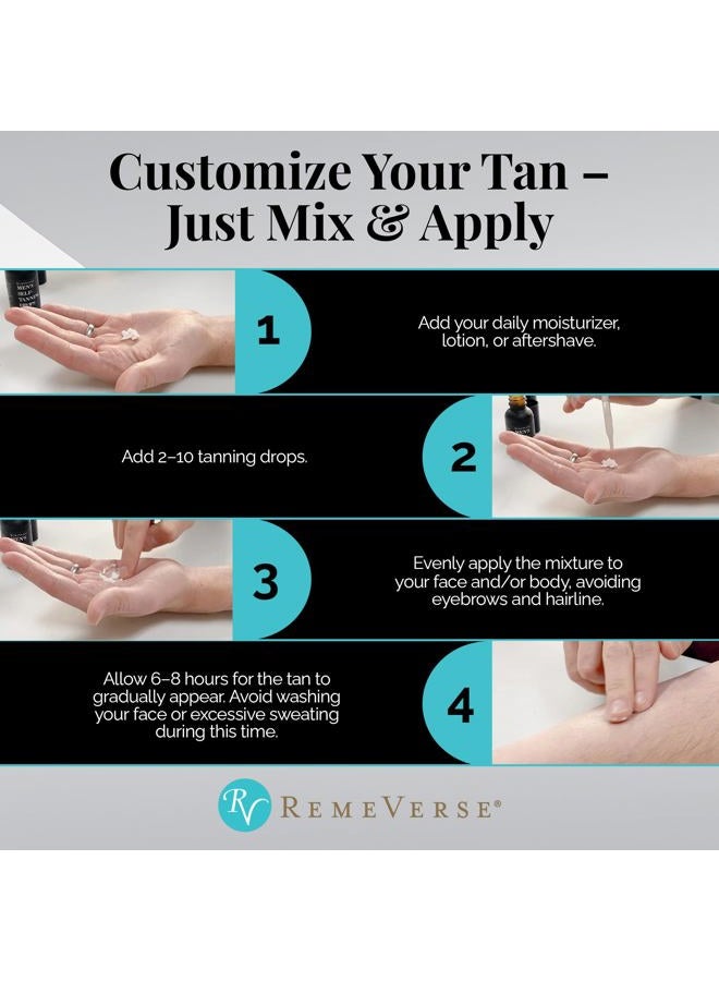 RemeVerse Men's Self-Tanning Drops by : Sunless Tanner Formulated for Men to Achieve Natural-Looking Color & Even Skin Tone, 1 FL OZ. - Image 4