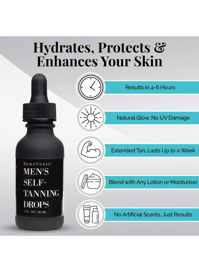 RemeVerse Men's Self-Tanning Drops by : Sunless Tanner Formulated for Men to Achieve Natural-Looking Color & Even Skin Tone, 1 FL OZ. - Image 2