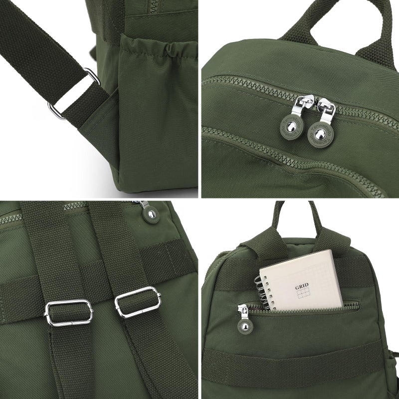 Tanweibago Mini Nylon Women Backpacks,11L Small Ladies backpacks Casual Lightweight Women Shopping Travel Daypack (Army Green) - Image 4