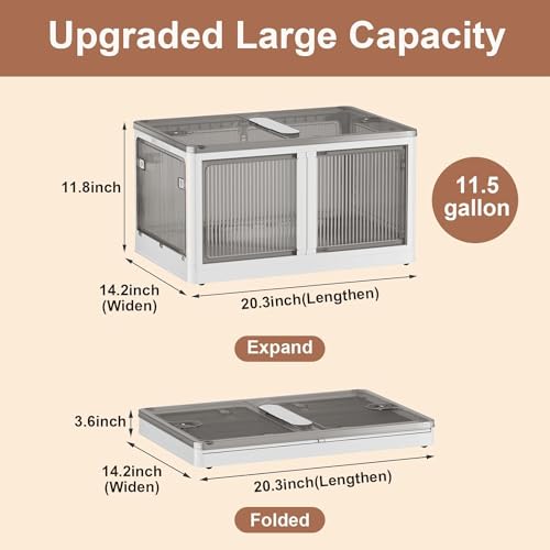 EXVITO Plastic Cupboard for Storage - Collapsible Wardrobes for Clothes | Almirah for Clothes | Folding Storage Box | Stackable Storage Bins with Door Space Saving Bedroom Closet (Off-White, 1-Tier) - Image 2