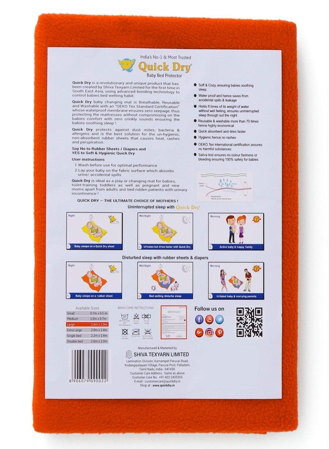 Quick Dry Baby Bed Protector (Medium, Toffee) - Image 4