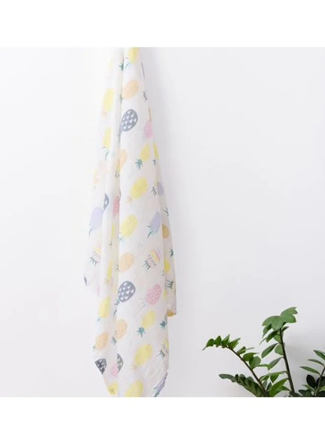 أنفي بيبي Anvi Baby 100% Organic Cotton Muslin Swaddle Wrap- Pineapple Party