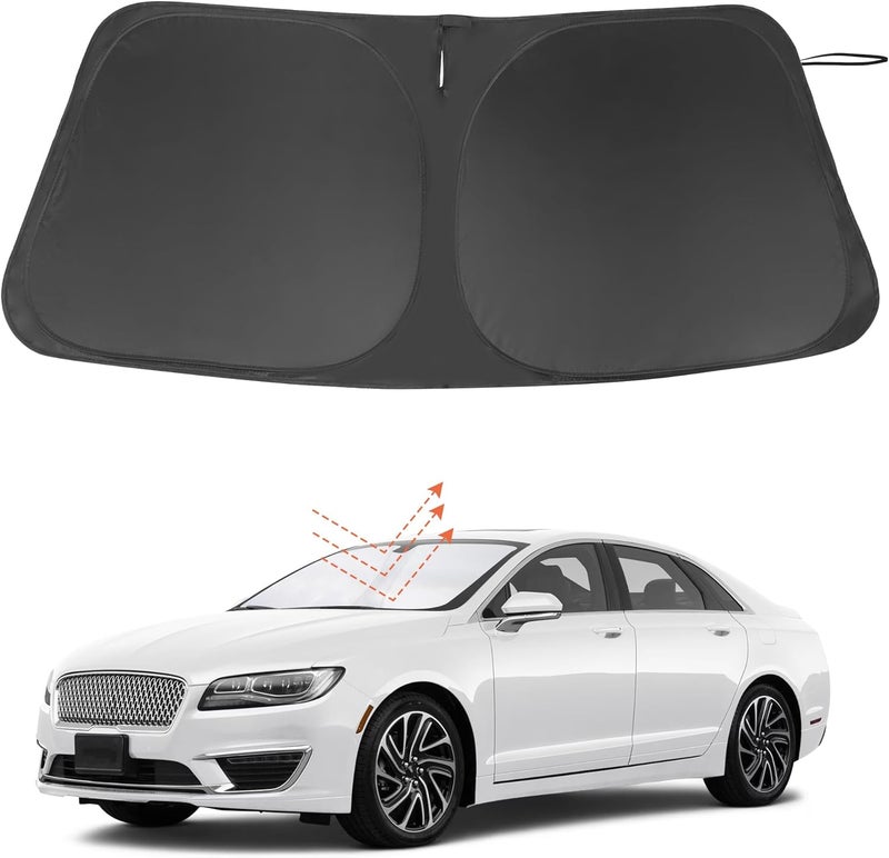 LHFLIVE Dense material Windshield Sun Shade Custom Fit for 2013-2020 Lincoln MKZ Accessories Foldable Sunshade Sun Blocker Protect Car from Sun Rays & Heat Damage Keep Car Cooler All preference matching build - Image 1
