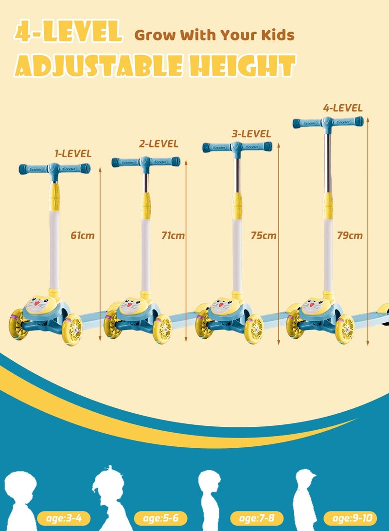 Shuer Kids Kick Scooters, with Flashing Wheel and Adjustable Height Foldable Scooter for Children, for 1-6 Years Boys and Girls Indoor Outdoor - Image 5