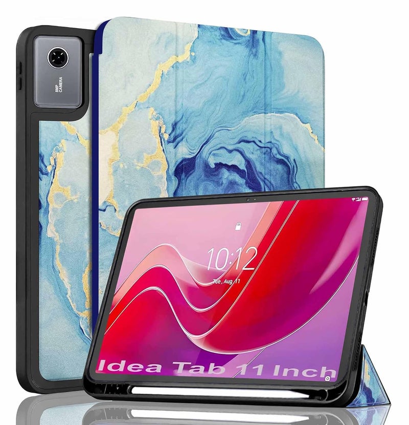 ProElite Cover for Lenovo idea Tab 11 inch 2025 case Cover, Soft Flexible Flip Case Cover for Lenovo idea Tab 11 inch 2025 with Pen Holder [Recoil Series] - Ocean Blue - Image 1