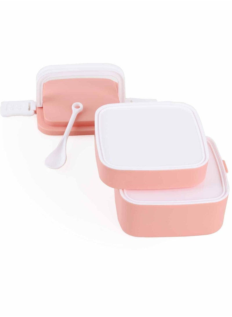Prickly Pear Prickly Pear Bento Box Pink Lunchbox, 2 Layer with Handle for Meals on the Go  - Image 3