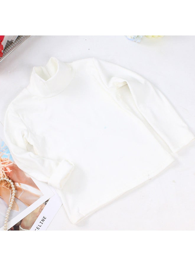 Autumn And Winter New De Velvet Children's Half Turtleneck Bottoming Shirt Solid Color Boys And Girls Baby Thermal Underwear