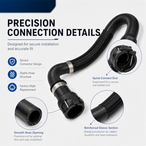 NLQR 2PCS Coolant Heater Hose Heater Core to Pipe Fit for Audi A4 A4 Quattro 20L 20052008 Replace 8E1819373R 8E1819371T - Image 5