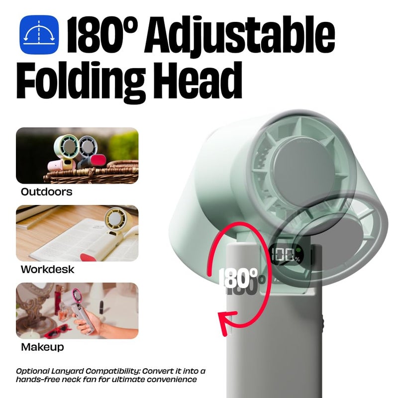 NUUK BFF Personal Hand Fan, 13000 RPM with IceTouch™ | 3600 mAh USB Rechargeable Battery [Up to 10H] | Portable Mini Fan | 100-Speed Dial | For Travel, Office, Makeup & Outdoor | 12-Month Warranty - Image 4