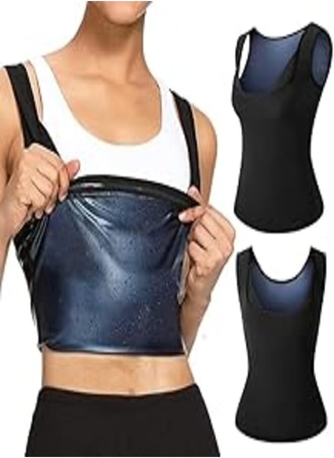 Generic - one piece plus size polymer sauna sweat vest for women heat trapping sweat sauna shaper shirt workout weight loss tank top 159446532 - Image 1