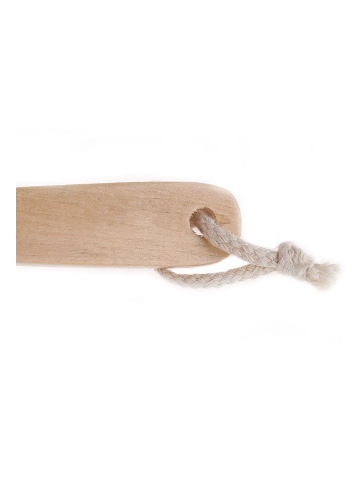 ZCM-HAPPY HapBest Natural Bristle Shower Brush Middle Long Handle Wooden Shower Body Bath Brush Round Head, 10CM - Image 4