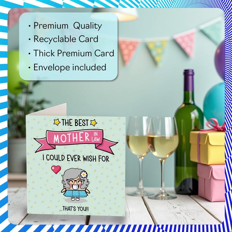Stuff4 بطاقة عيد ميلاد الأم في القانون من Stuff4 - أفضل ما يمكن أن أتمناه على الإطلاق - بطاقة عيد ميلاد سعيد للأم من الابنة والابنة، بطاقات تهنئة لطيفة لعيد الميلاد مقاس 5.7 بوصة - Image 3